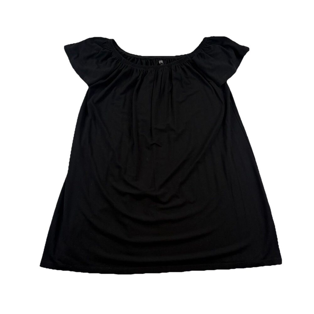 Quiet Storm Loose Boho Off The Shoulder Top Shirt Womens S Black